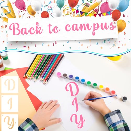 BAMIDELE 6 Inch Alphabet Letter Stencils for Painting, 66 Pcs Reusable Plastic Calligraphy Letter Stencils and Numbers Template Kit for Painting on Wood, Chalkboard, Fabric, Door Porch, Wall Art - size: 6 Inch