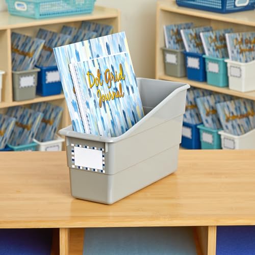 Really Good Stuff Durable Book and Binder Holder - 6pack, Pebble Color, 5 ?" x 12 ?" x 7 ?", Classroom Organization, Storage Solution, Sturdy and Versatile - color: Pebble