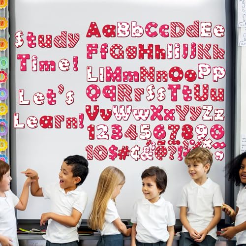260pcs Bulletin Board Letters Valentine’s Day Bulletin Decorations Alphabet Numbers Letters Combo Pack Set Bulletin Board Block Accents Cutouts for Classroom Students Kids - style: Valentine’s Day