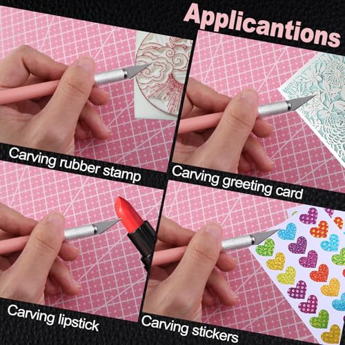 Exacto Knife for Crafting Precision Carving Hobby Knife Kit with A4 Cutting Craft Mat 20 CM Steel Ruler 30 PCS #11 Hobby Blades for DIY, Art, Cutting, Carving, Scrapbooking