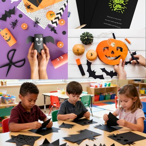 100 Sheets 65lb Black Cardstock, 8.5" x 11", Printer Black Paper for DIY Craft Card Making Blank Invitation Halloween Supply, 65LB Cover 180 GSM - color: Black, size: 65lb-100sheets