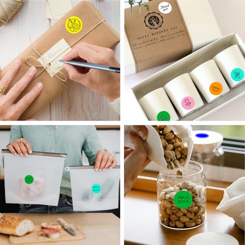 1 Inch Round Thermal Sticker Labels,Color Dot Stickers,Label Stickers,Waterproof,Oil Proof,for Thermal Printers,DIY,Office,Retail,Home and Warehouse Organization(Green,1000 Pcs) - color: Green