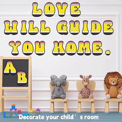 150 PCS Large 6" Bulletin Board Letters Set, Pencil Themed Classroom Alphabet Cutout Letter for Bulletin Board Display Home School, A Great Helper to Inspire Students' Learning Interest - style: Pencil Themed