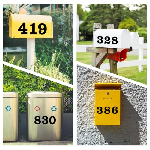 138 Pcs 2 Inch Mailbox Letters and Numbers, Self-Adhesive Waterproof Vinyl Alphabet Letters Numbers Kit, Black Letter and Number Stickers Address Number for Mailbox Signs Cars - color: Black