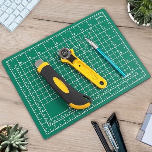 DIYSELF 12 Pcs Exacto Knife Set with Case and Cutting Mat 6in×8in