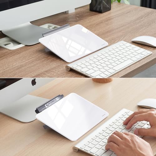 TSJ OFFICE Small Desktop Whiteboard - Glass Dry Erase Board 8 X 6 Inches Tabletop Easel Whiteboard with Stand, Desk Board Buddy for Artist, Teacher and Student - color: 8 X 6 Inches - White