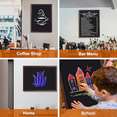 Comix Magnetic Chalkboard, 18 x 24 Inches Wooden-Framed Blackboard for Kids, Hanging Chalk Board for Home Kitchen Restaurant Menu - size: 24"W x 18"H