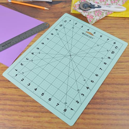 Westcott 9 X 12in Self-Healing Craft Cutting Mat with Grid for Sewing, Quilting, Card Making (00503) - size: 13"L x 10"W, style: Cutting Mat