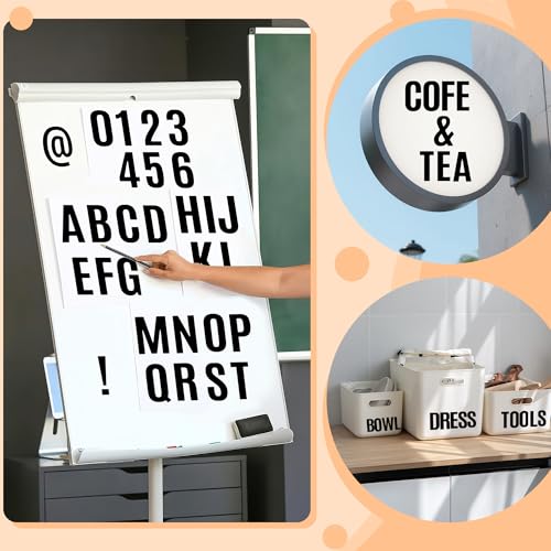 520 Pcs Letter Stickers Vinyl Mailbox Numbers and Letters, 30 Sheets Large Alphabet Number Stickers Self-Adhesive Waterproof Sticker Letters for Window Vehicle Bulletin Poster Board (Black, 3 Inch) - color: Black, size: 3 Inch