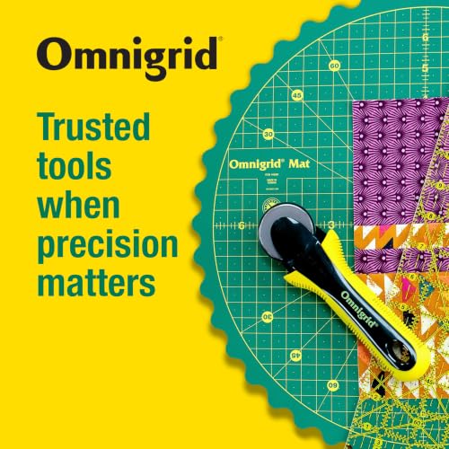 Omnigrid 360 Rotating Self-Healing Cutting Mat, 14 Inch Precision Fabric Cutting Mat with Durable Surface for Quilting, Sewing & Crafts - style: 14"