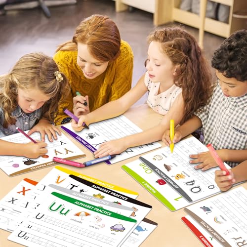 Alphabet & Number Practice Dry Erase Boards A-Z Letters & Numbers 1-10 | Perfect for Preschool, Homeschool & Kindergarten Double-Sided 18 Sheets, 36 Pages 11x8.5 Educational Tool