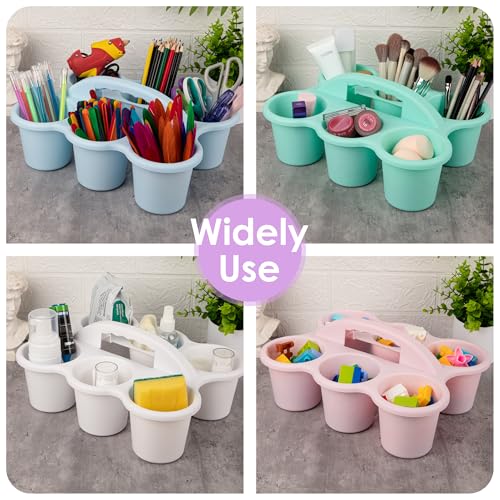2 Pack Classroom Caddy For School,Kidsroom,Pencil Holder,Plastic Cup Caddy for Drink Delivery (White) - color: White