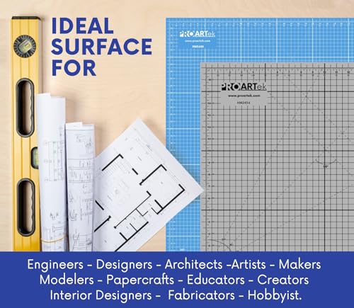 Proartek PK00077 Professional Cutting Mat, HM3648, 36 x 48 Inches; Self-Healing, Double-Sided Blue/Gray Mat for Quilting, Sewing, Hobbies & Crafting - size: 48"L x 36"W