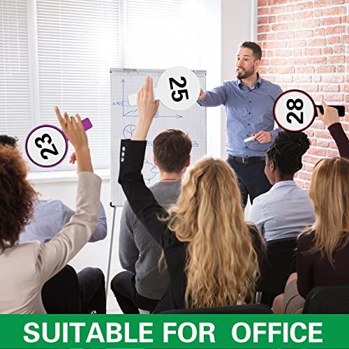 Crtiin 80 Pcs Colorful Dry Erase Paddles Set Include 40 Dry Erase Paddles with 40 Markers Double Sided Handheld Whiteboard for Answer Numbers Voting Blank Fans(Round) - style: Round