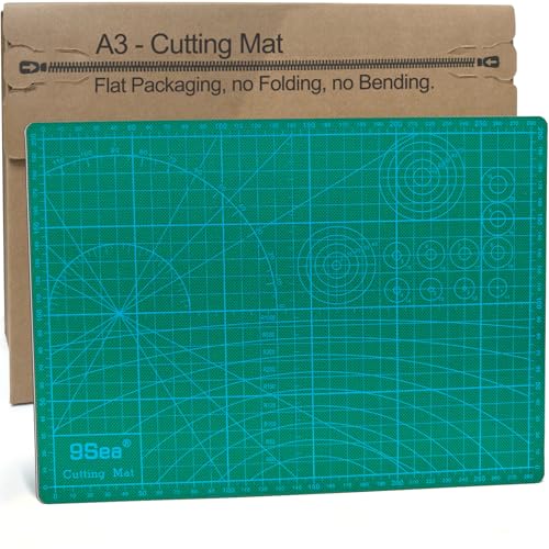 Self Healing Cutting Mat with Grid for Handmade Paper Cutting, Leather Crafts, Carving, Desktop Protectors 5-Ply Quilting Board A3-45x30x0.3cm(18 x12 x 0.118in Green) - size: 17.7"L x 11.8"W