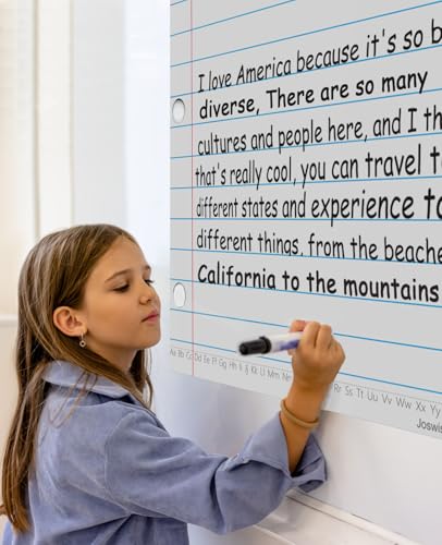 Dry Erase Giant Sized Magnetic Notebook Paper, Handwriting Lined Paper for Classroom Whiteboard Accessories, Dry Erase Notebook Teaching Aids, Homeschool Teaching Supplies 17" x 22"
