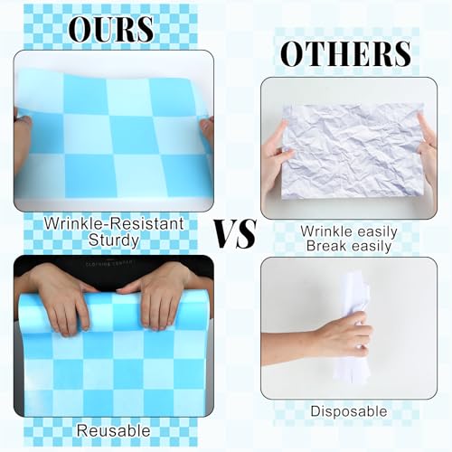 Blue Checkered Bulletin Board Roll Non-Woven Fabric Poster 15.7" x65.6ft - color: Blue Checkered, size: 787.2" x 15.7"
