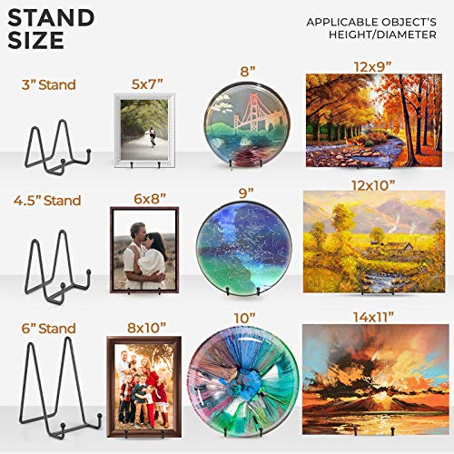 TR-LIFE Plate Stands for Display - 3 Inch Plate Holder Display Stand + Metal Frame Holder Stand for Picture, Decorative Plate, Book, Photo Easel (2 Pack) - size: 3 Inch