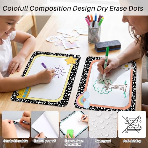 Lincia 12 Pcs Large 12'' Dry Erase Dots for Classroom Table Composition Dry Erase Circles Removable Sticker Spots for Whiteboards, Desks, Wall Decals, Student, Teacher School Supplies - color: Classic