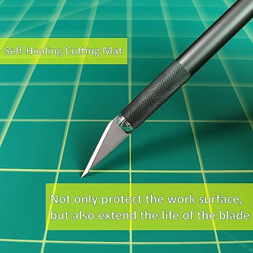 NEWBRAUG 12'' × 18'' Durable Self Healing Cutting Mat, Double Sided 5-Ply PVC Cutting Board, for Quilting, SewingArts, Craft, Fabric & Scrapbooking(Green/Black) - color: Green & Black, size: 18"L x 12"W