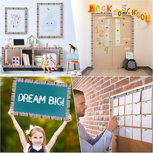 Aodaer 65.5 Feet Dark Wood Bulletin Board Borders Rustic Wood Scalloped Border Trims Back to School Bulletin Board Decorations for School Classroom Wall Decor - style: Dark Wood