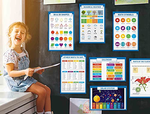 Traceease Educational Poster for Elementary School, Pack of 25 Large 11 x 17 Inches Laminated Kids Learning Posters USA & World Maps-Solar System- Periodic Table- Math & More - Great for Classroom-BV - size: 11 x 17 Inches