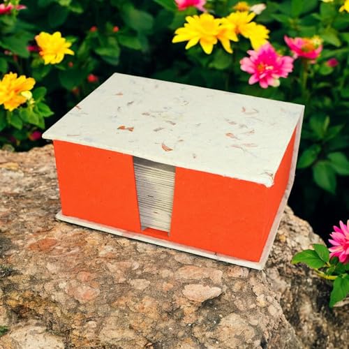 Kathmandu Valley Co. Nepali Cherish Greeting Card & Envelope Deluxe Box Set with Handmade Lokta Paper from Nepal, 25 Cards (Marigold) - color: Marigold, size: 25 Cards