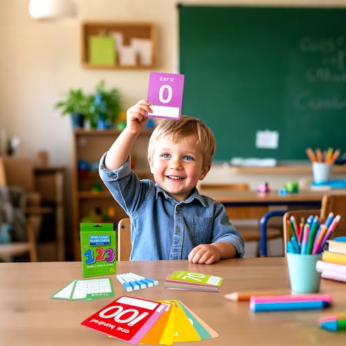 108PCS Toddler Flash Cards,Number, Alphabet, Math Flash Cards with 9 Dry Erase Pens - Early Education Flashcards for Kids, Preschool Learning Activities 3+ - style: 123/ABC/Math