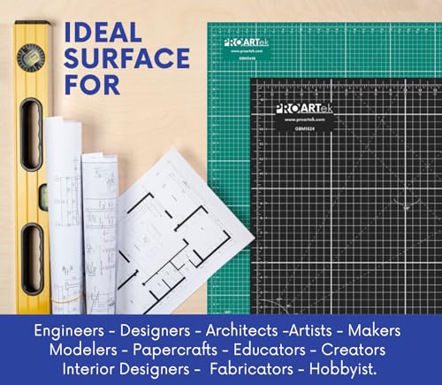Proartek PK00009 Model GBM3042 Series 30" x 42" Professional Cutting Mat; Double-Sided Green/Black; Self-Healing; For Graphic Arts, Hobbies, Sewing, Scrapbooking, and other Cutting Projects - size: 43"L x 30"W