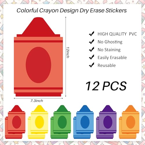 Lincia 12 Pcs Large 12''Table Dots Dry Erase Dots for Classroom Table Crayon Dry Erase Sticker for Whiteboard Wall Teachers Small Group Classroom Must Haves Removable School Essential Supplies - color: Colorful