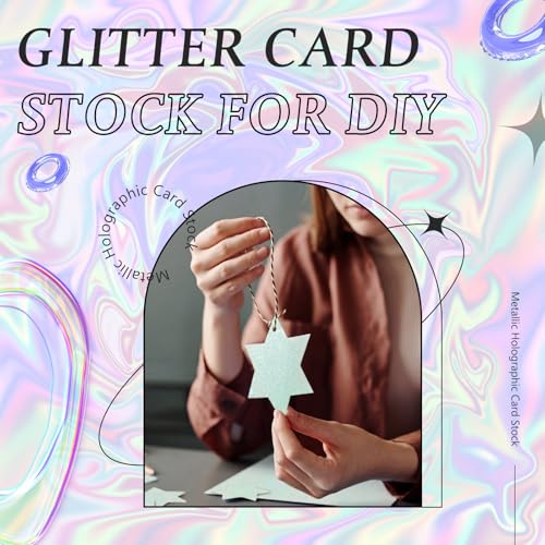 Kosiz 100 Sheets Metallic Holographic Card Stock Shiny Glitter Cardstock Iridescent Mirror Paper 8.5 x 11'' 250 GSM Thick Mixed Color Foil Paper for Scrapbook Letter Poster Craft(Pastel Series) - color: Pastel Series