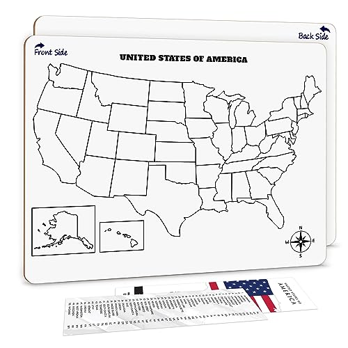 SCRIBBLEDO United States Map for Classroom Dry Erase Board for Kids Map of The United States 11”x14” White Board Teacher Student Classroom Learning Practice Travel USA Whiteboard