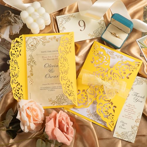 20 Sheets Golden Yellow Cardstock 12" x 12" Card Stock 250gsm/92lb Thick Construction Paper for Cricut, Scrapbook, Crafts, Card Making UAP34GY20 - color: Golden Yellow