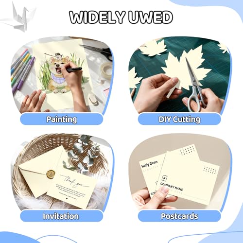 Cardstock 8.5 X 11, 80 Sheets Cream Card Stock, 65lb/ 180gsm Copy Paper, Cardstock Printer Paper for Art, Drawing, Invitations, DIY Cards, Craft, Construction, School & Office Supplie - color: Cream, size: 80Sheets