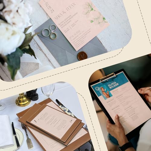 100 Sheets Light Pink Parchment Cardstock Paper 8.5 x 11, Goefun 65lb Cover (180 gsm) Pink Parchment Paper Sheets, Certificate Cardstock for Valentines Day, Wedding Invitations, DIY Cards, Crafts - color: Pink