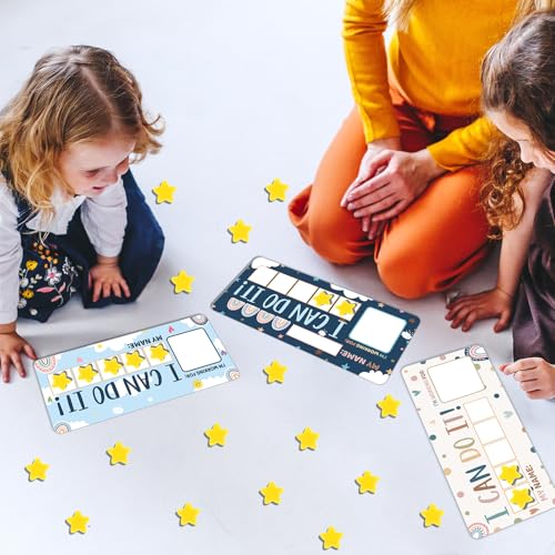 3 Sets Magnetic Rewards Chart for Kids I Can Do It Token Board Boho Rainbow Behavior Chart at Home Positive Star and Customization Goal Box Incentives for Teacher Essentials Elementary Classroom - style: Boho Rainbow
