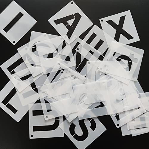 1 Inch Letter Stencils Kit, Alphabet Art Craft Stencils, Reusable Plastic Letters and Numbers Stencil Set for Wood, Wall, Fabric, Rock, Chalkboard, Signage and DIY Art Projects (White, 36 Pcs) - size: Font Sizes:1 Inch