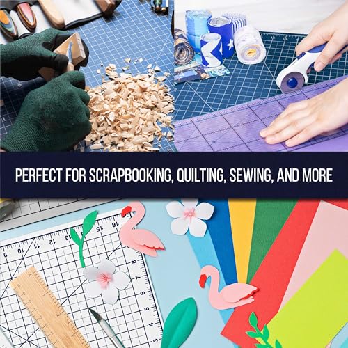 U.S. Art Supply 36" x 48" Self-Healing Cutting Mat 5-Ply - Double-Sided White/Blue Craft Mat, Non-Slip Cutting Mats for Crafts, Sewing, Quilting, Scrapbooking - color: White/Blue