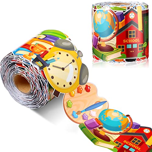 Panelee Back to School Border 68.9 Feet Bulletin Board Border Butterflies Flowers Bee Space Inspirational Cute Decor for Classroom Bulletin Boards Chalkboard Wall Decor - style: 100th Day of School