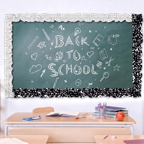 Mooliwe 4 Rolls 40ft Ruffled Black and White Bulletin Board Border for Classroom Fabric Decorate Bulletin Board Trim for Back to School Classroom Teacher Desks Doors Walls Decorations Essentials - style: Popular Styles