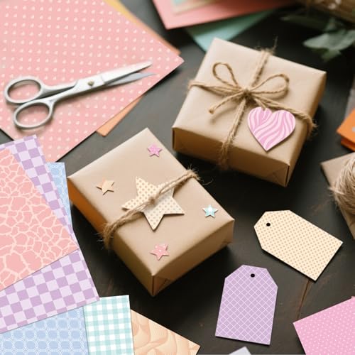 12x12 in Pastel Easter Scrapbooking Cardstock Decorative Paper - 36 Sheets - for Card Making Journaling Planner Origami Background Scrapbook Paper Scrapbook Materials Supplies