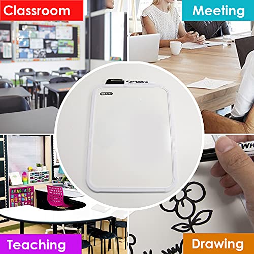 BAZIC Products Dry Erase Board with Marker, 8.5 x 11 in, 2-Pack | dry erase marker included, notes, plans, drawing, reminders - size: 2-Pack