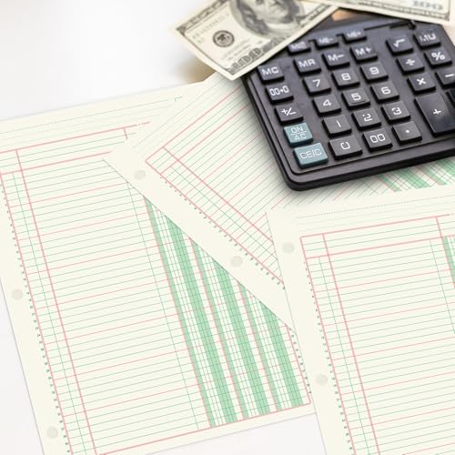 2 Pads 100 Sheets Columnar Analysis Pad 3 Column Ledger 3 Hole Punch Accounting Ledger Book 8-1/2 x 11 Ledger Paper Pad Double Page Format Columnar Pad for Business Bookkeeping & Data(3 Column Ledger) - style: 3 Column Ledger