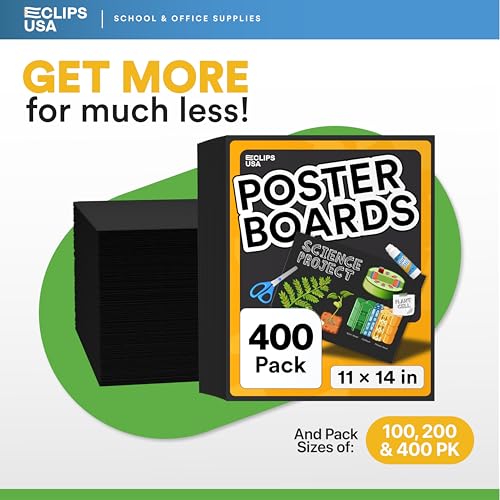 Poster Board Black Poster Paper 11x14 Black Poster Board Bulk Posteboard School Supplies (100 Pack) - size: 100 Pack