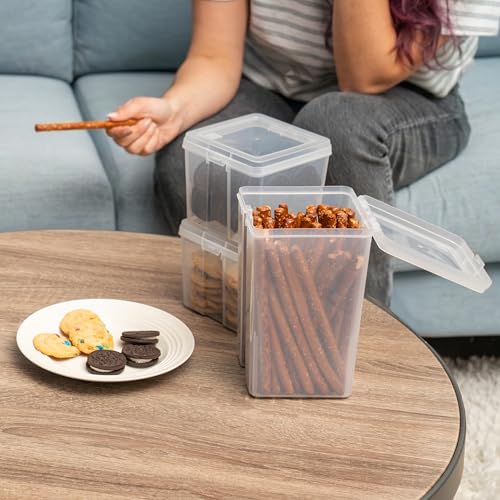 IRIS USA Food Storage Containers with Flip-Top Lid, 8 Pack Combo Set, Clear Stackable Food Containers for Kitchen & Pantry Organization, BPA-Free, Food Grade Plastic For Flour, Sugar, Dry Food, Grain - size: Food Grade Combo - 8 Pack