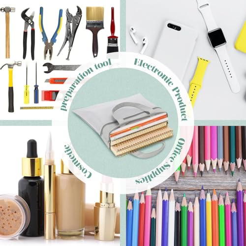 PerKoop 8 Pcs 11x13.7 Inch Mesh Zipper Pouch with Handle, Waterproof Student Book Pouch Bags, Large Classroom File Organizers, A4 Foldable Document Storage Bag for School Office Supplies, 4 Colors