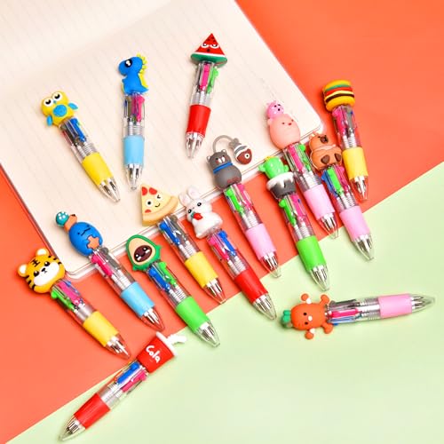 24Pcs Mini Multicolor Pens in One 4-in-1, Cute Pens Bulk for Party Favors and Birthdays, Delightful Ballpoint Pen Back To School Gifts Classroom Student Prizes - style: 24pcs
