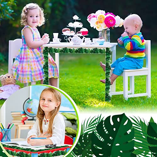 Panelee Tropical Leaves Border 68.9 Feet Bulletin Board Border Butterflies Flowers Bee Space Inspirational Cute Decor for Classroom Bulletin Boards Chalkboard Wall Decor - style: Leaves