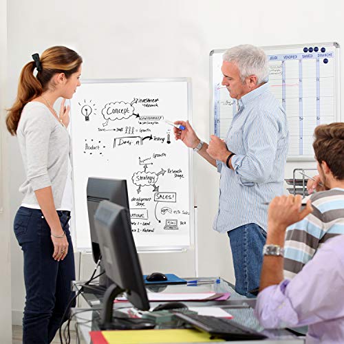 H-Qprobd 24"x36" Dry Erase Board with Stand - Adjustable Height Double Side Mobile Magnetic Rolling Whiteboard on Wheels for Home, Office & School - size: 24x36
