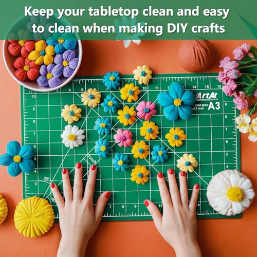 ArtAt Self Healing Cutting Mat: 【5 Pack Cutting Mat 12″x 18″】 Green Double Sided Non-Slip 5 Layers PVC Durable Craft Sewing A3 Mat for Rotary Cutter - color: Green, size: 18"L x 12"W(5pcs)